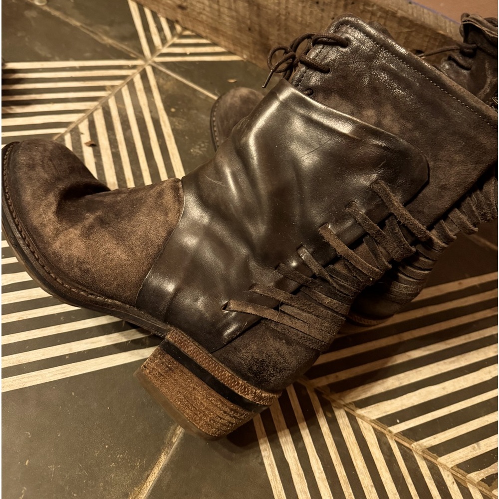 A.S.98 Distressed Brown Leather Ankle Boots